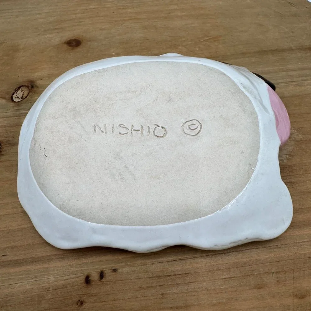 Cow trinket soap tray dish pottery Nishio studio pottery studio art excellent co